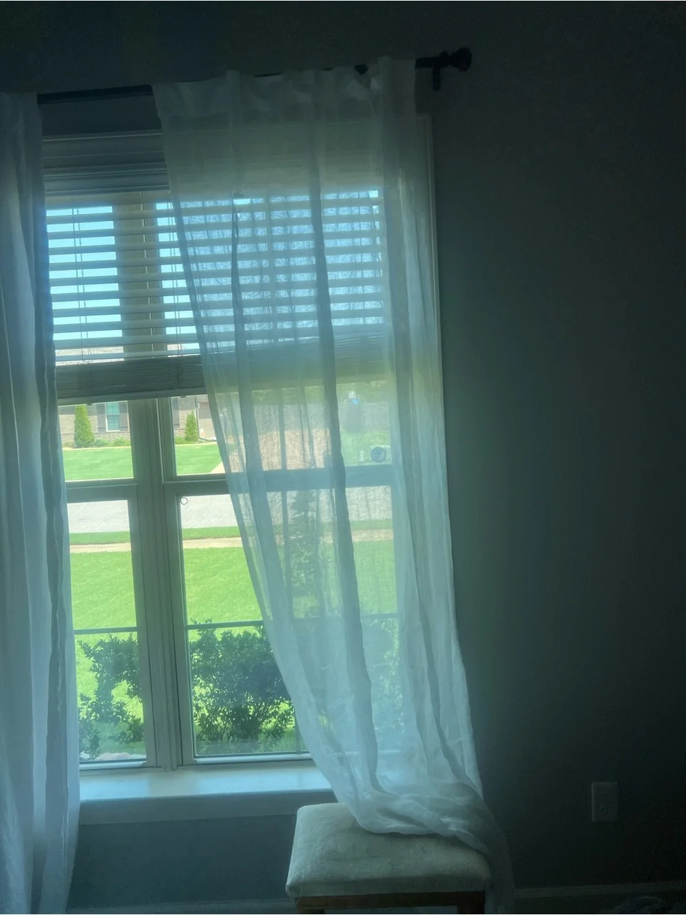 SALE — Pottery Barn *Ripped* Ivory Sheer Linen Curtain Panel